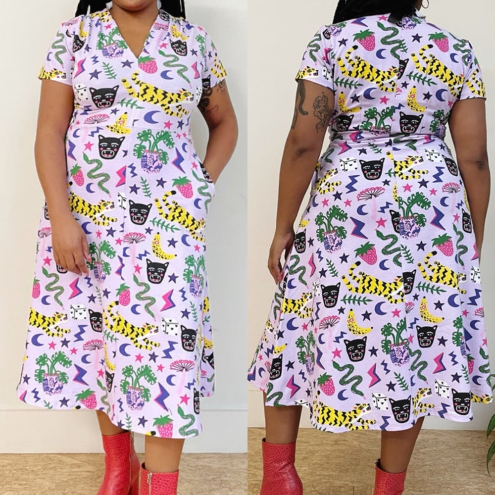 Colorful Patterned Women's Dress
